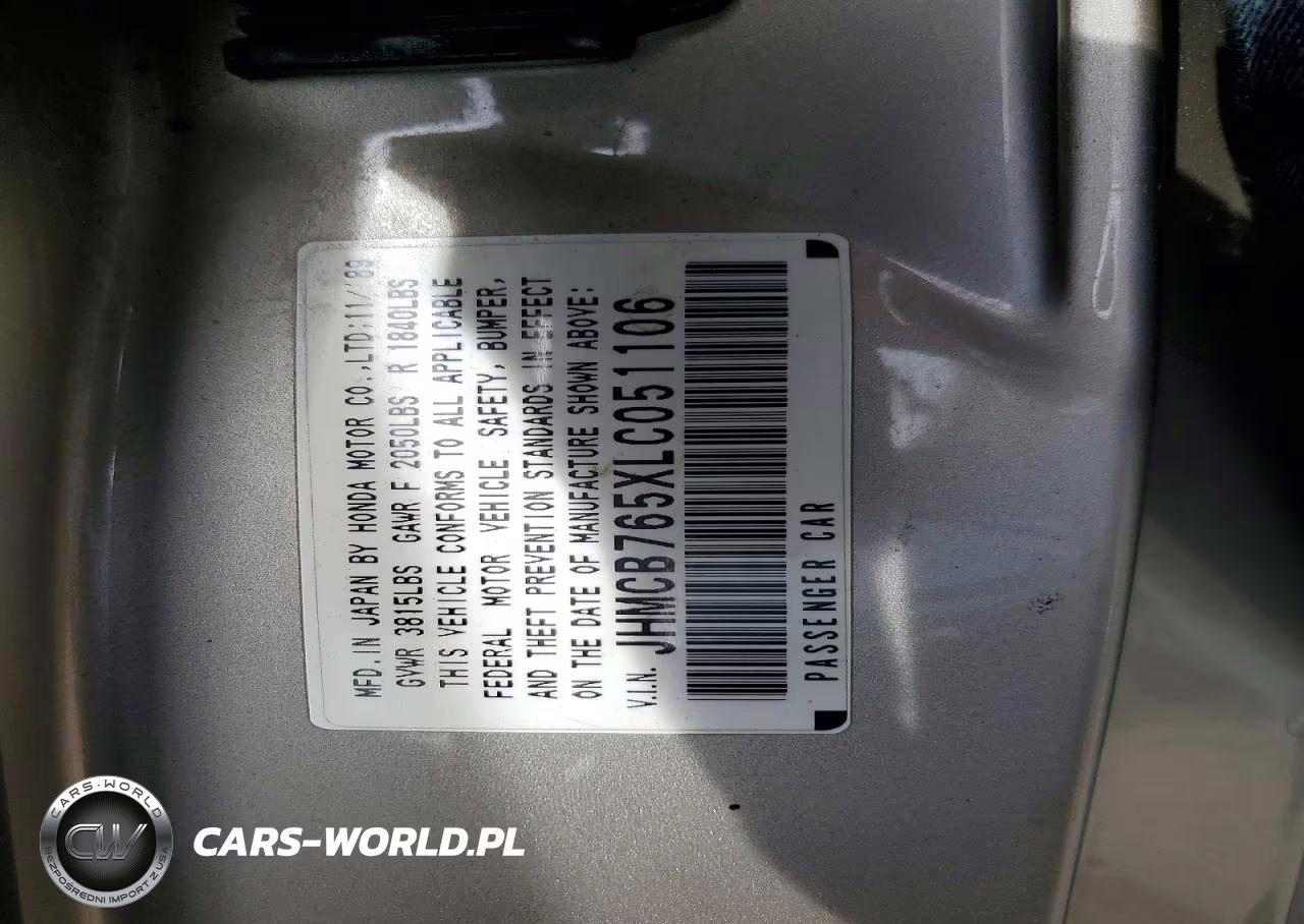1990 Honda Accord Lx VIN:JHMCB765XLC051106 - 12