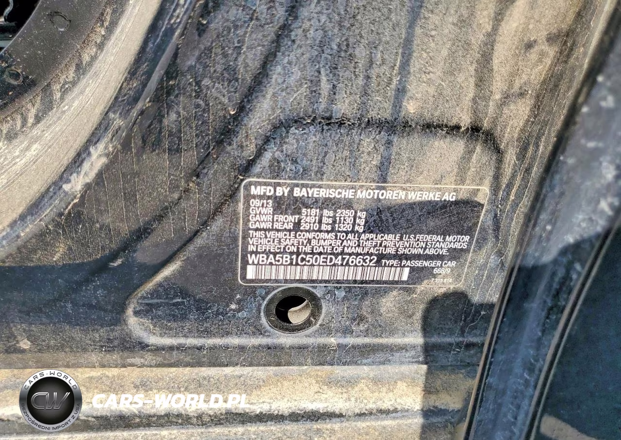2014 BMW 535I VIN:WBA5B1C50ED476632 - 13