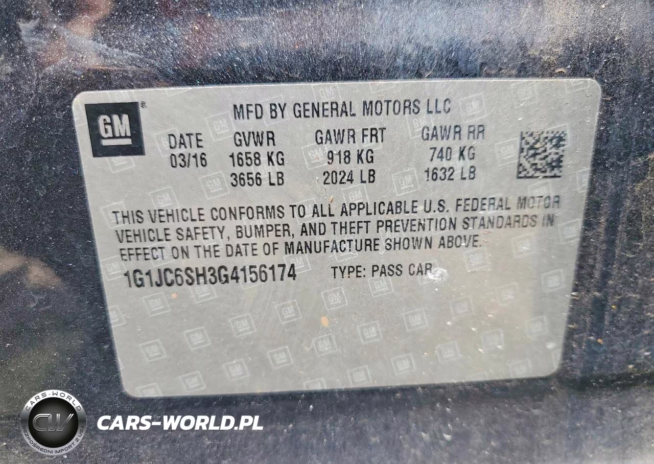 2016 Chevrolet Sonic Lt VIN:1G1JC6SH3G4156174 - 13