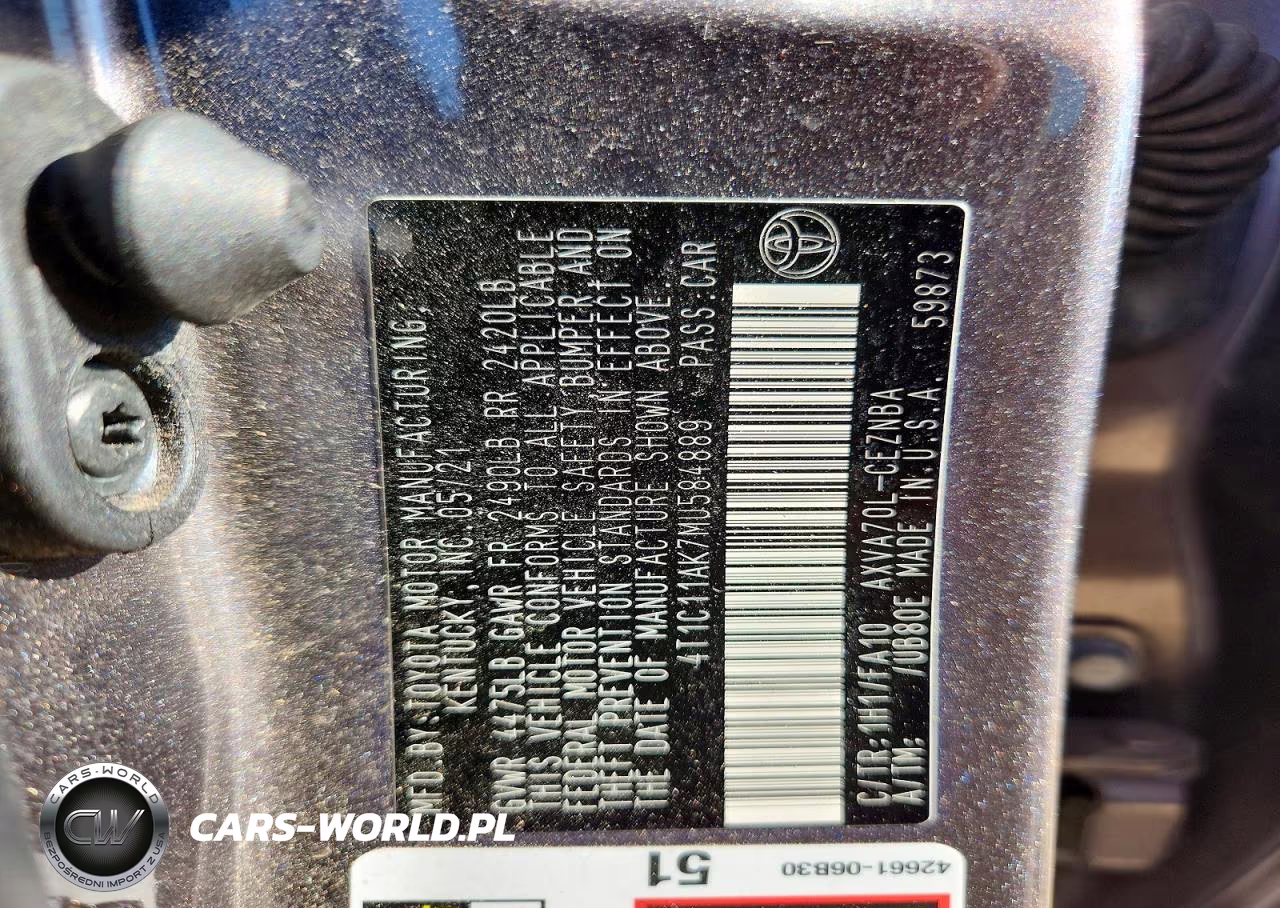 2021 Toyota Camry Le VIN:4T1C11AK7MU584889 - 13
