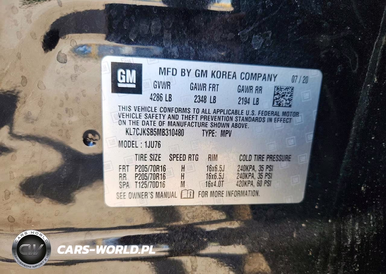 2021 Chevrolet Trax Ls VIN:KL7CJKSB5MB310480 - 12