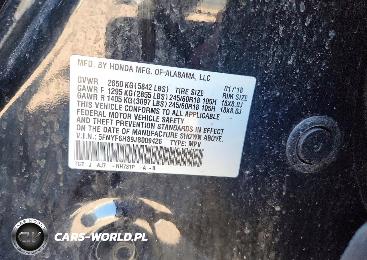 2018 Honda Pilot Exl VIN:5FNYF6H89JB009426 - 13