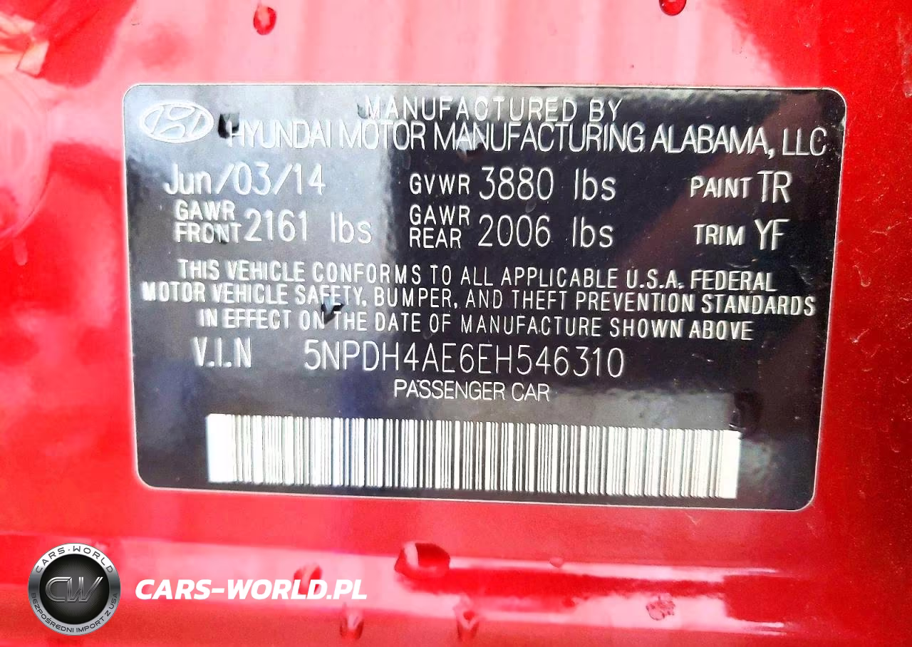 2014 Hyundai Elantra Se VIN:5NPDH4AE6EH546310 - 12