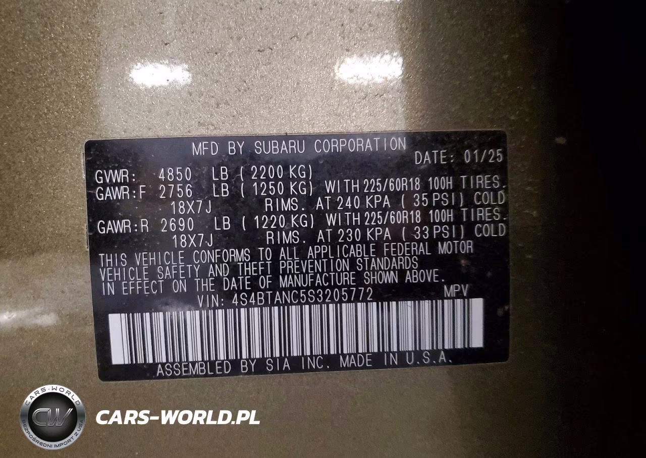 2025 Subaru Outback Limited VIN:4S4BTANC5S3205772 - 13