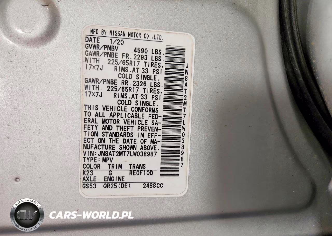 2020 Nissan Rogue S VIN:JN8AT2MT7LW038987 - 13