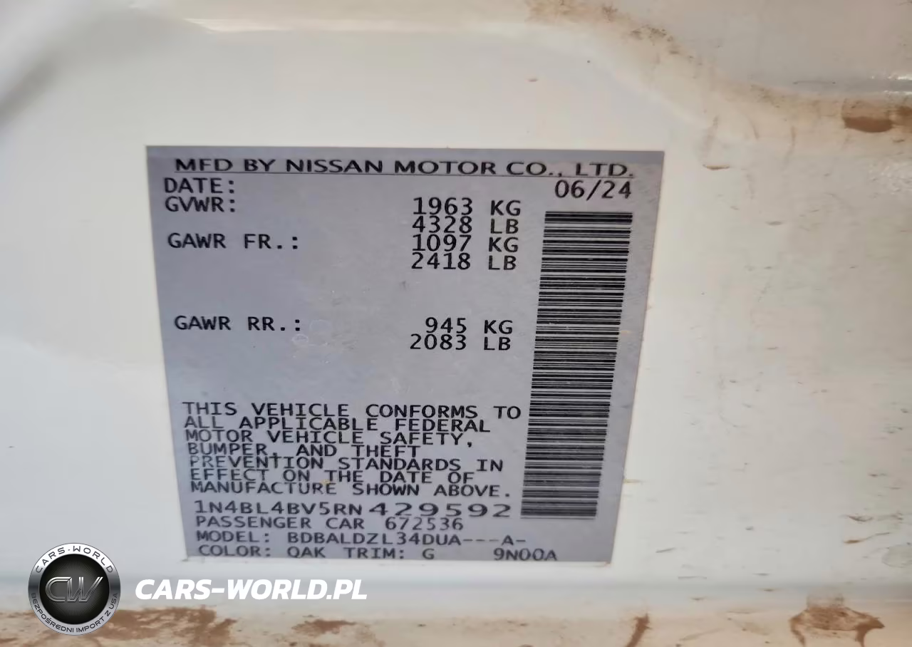 2024 Nissan Altima S VIN:1N4BL4BV5RN429592 - 13
