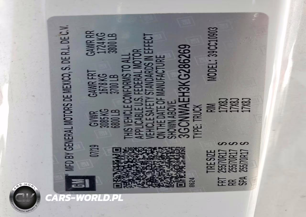 2019 Chevrolet Silverado C1500 VIN:3GCNWAEH3KG286269 - 12