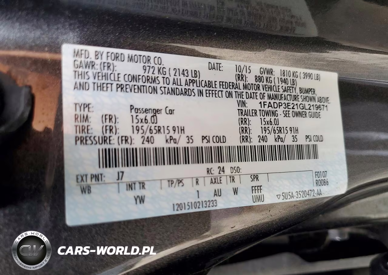 2016 Ford Focus S VIN:1FADP3E21GL219671 - 12