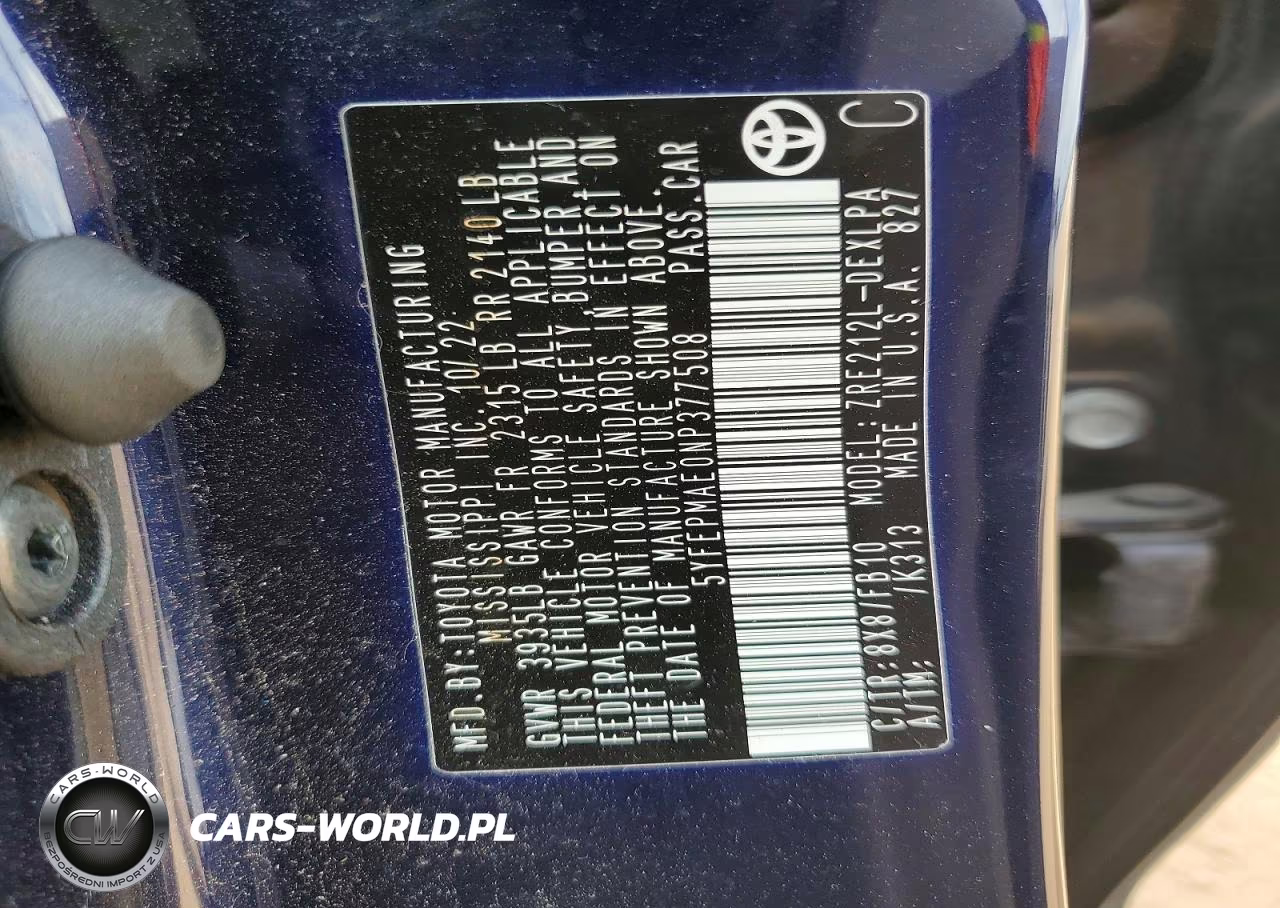 2022 Toyota Corolla Le VIN:5YFEPMAE0NP377508 - 13