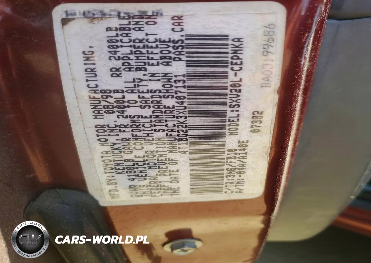 1999 Toyota Camry Le VIN:4T1BG22K3XU407131 - 12