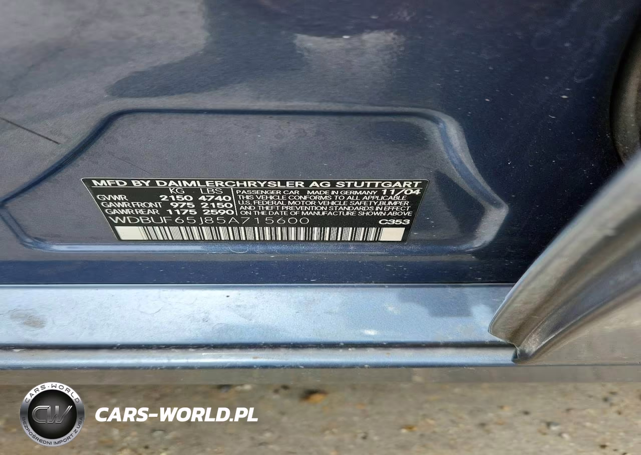 2005 Mercedes-Benz E 320 VIN:WDBUF65J85A715600 - 12