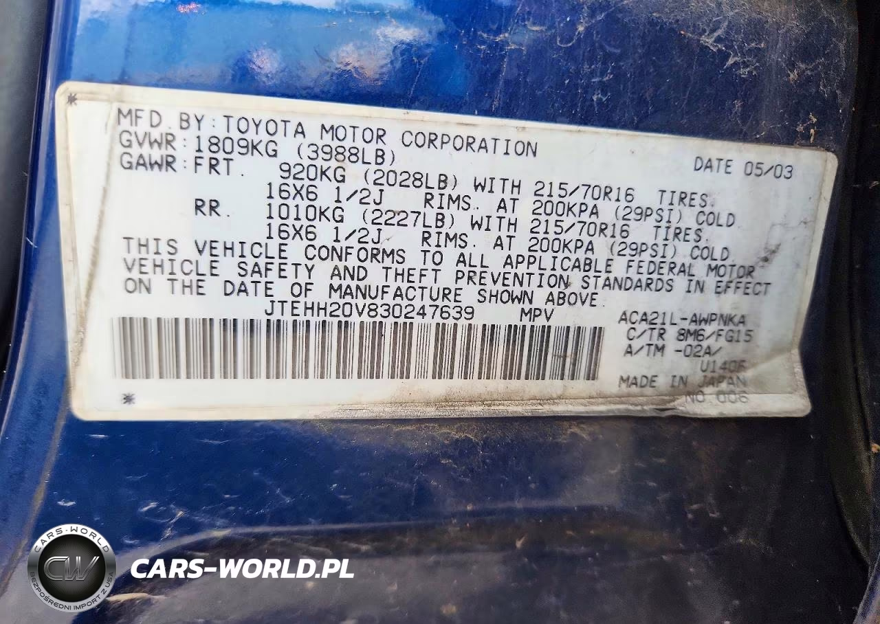 2003 Toyota Rav4 Base VIN:JTEHH20V830247639 - 12