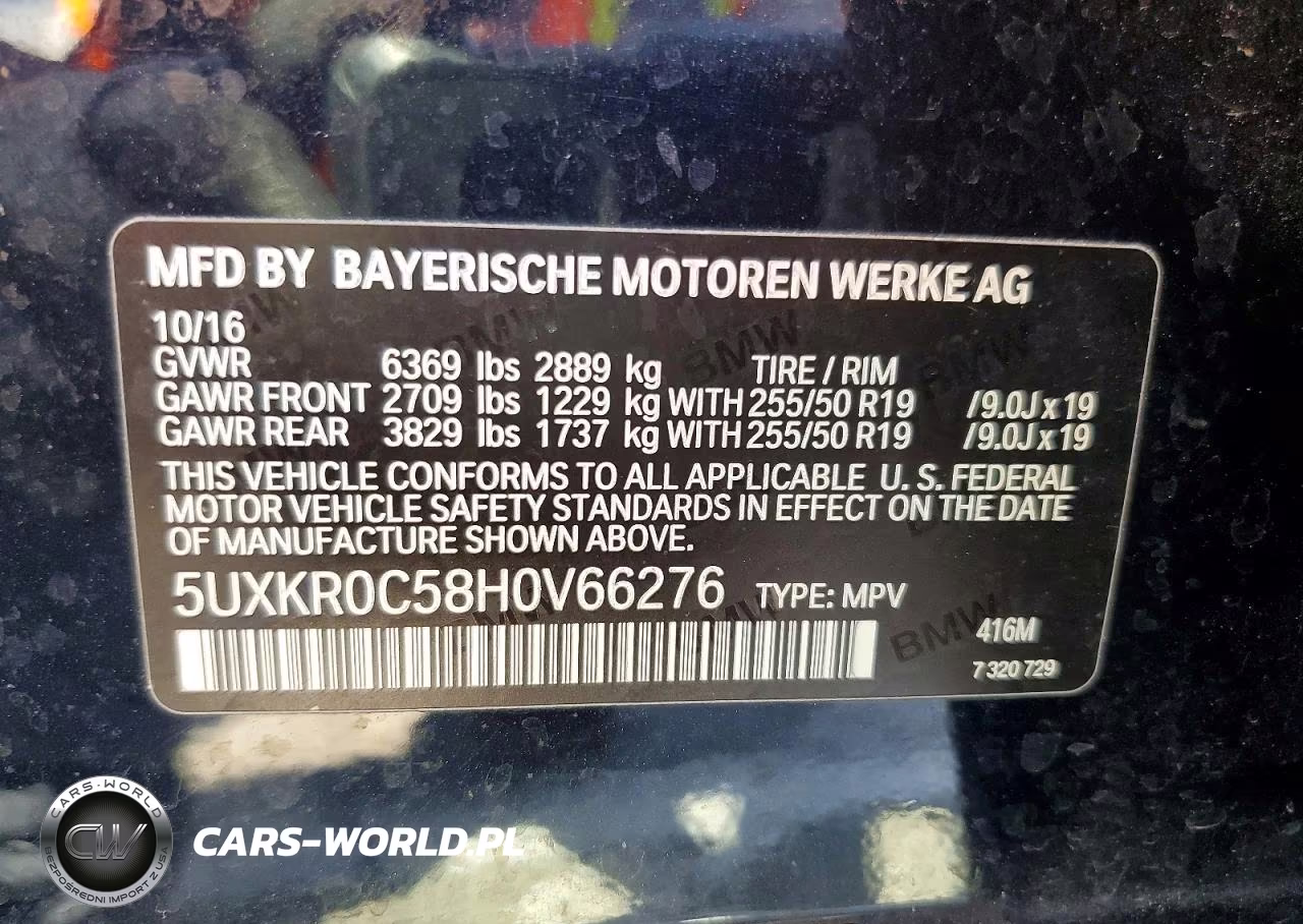 2017 BMW X5 xDrive35I VIN:5UXKR0C58H0V66276 - 13