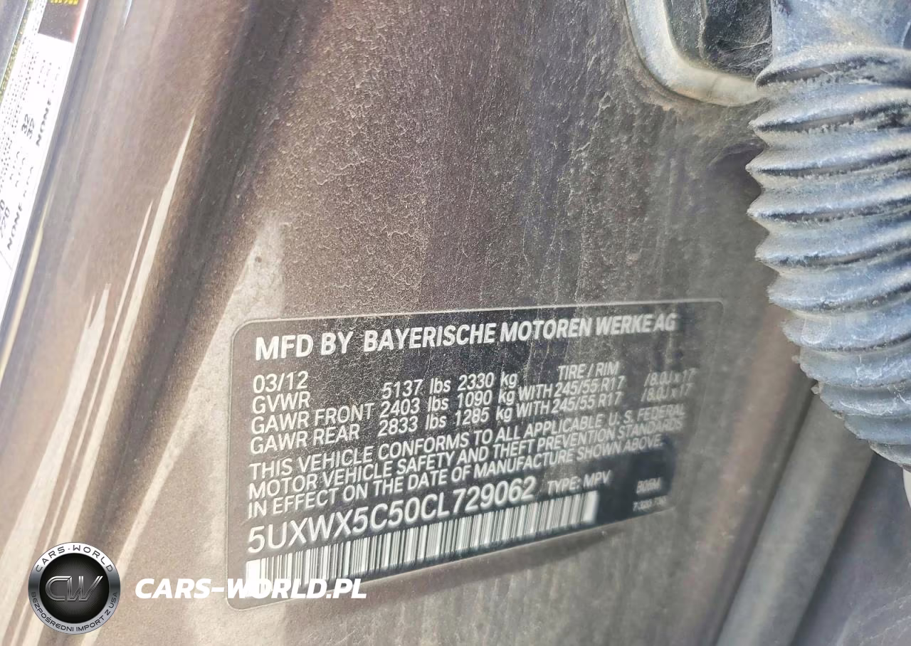 2012 BMW X3 xDrive28I VIN:5UXWX5C50CL729062 - 13