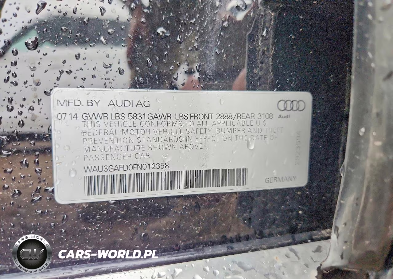 2015 Audi A8 L Quattro VIN:WAU3GAFD0FN012358 - 12