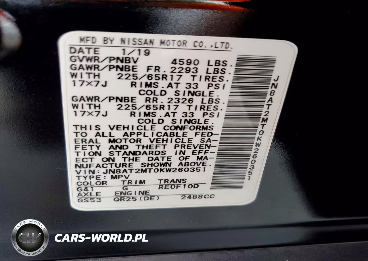 2019 Nissan Rogue Sv VIN:JN8AT2MT0KW260351 - 12