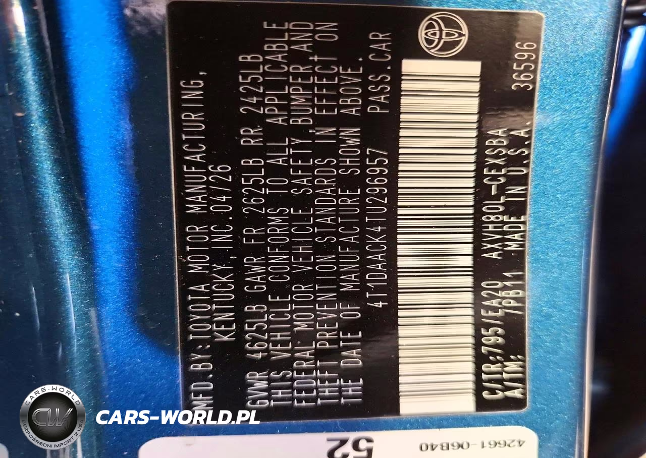2026 Toyota Camry Se VIN:4T1DAACK4TU296957 - 12