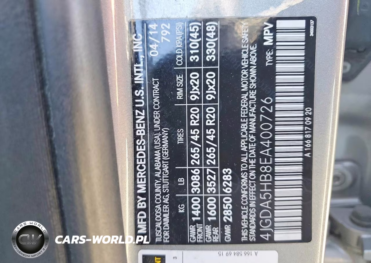 2014 Mercedes-Benz Ml 350 4Matic VIN:4JGDA5HB8EA400726 - 14