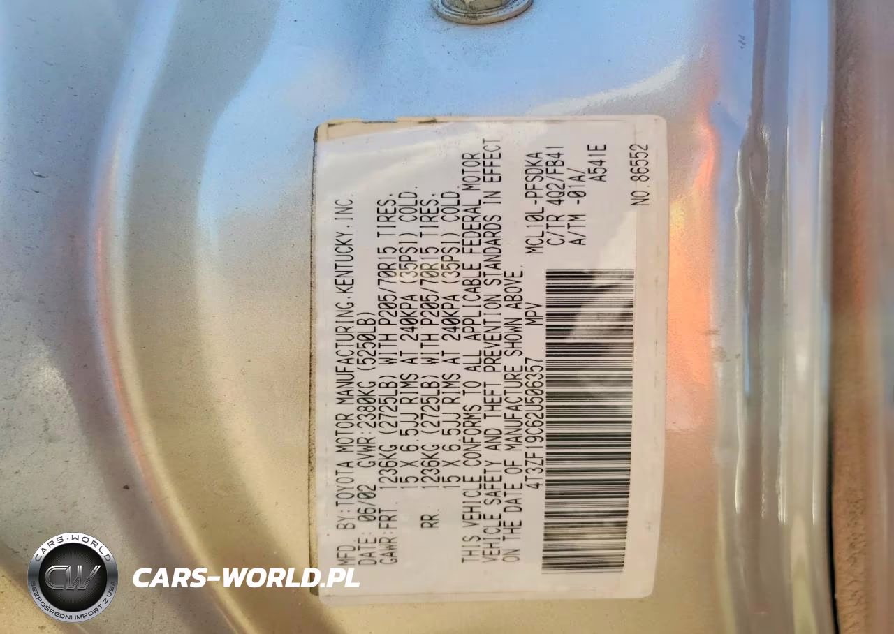 2002 Toyota Sienna Ce VIN:4T3ZF19C62U506357 - 13