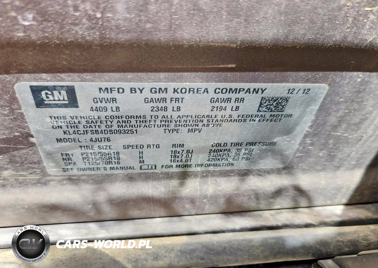 2013 Buick Encore Convenience VIN:KL4CJFSB4DB093251 - 13