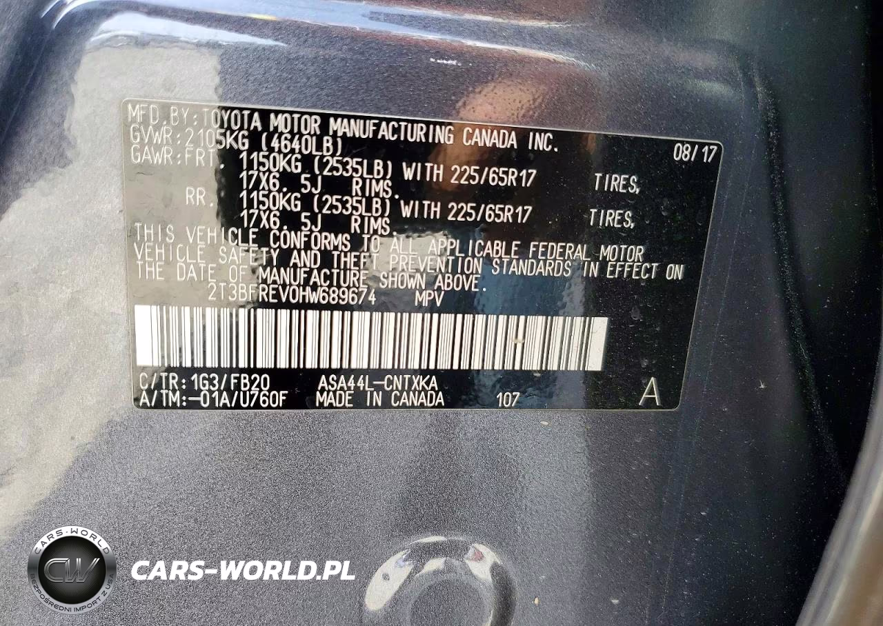 2017 Toyota Rav4 Le VIN:2T3BFREV0HW689674 - 12