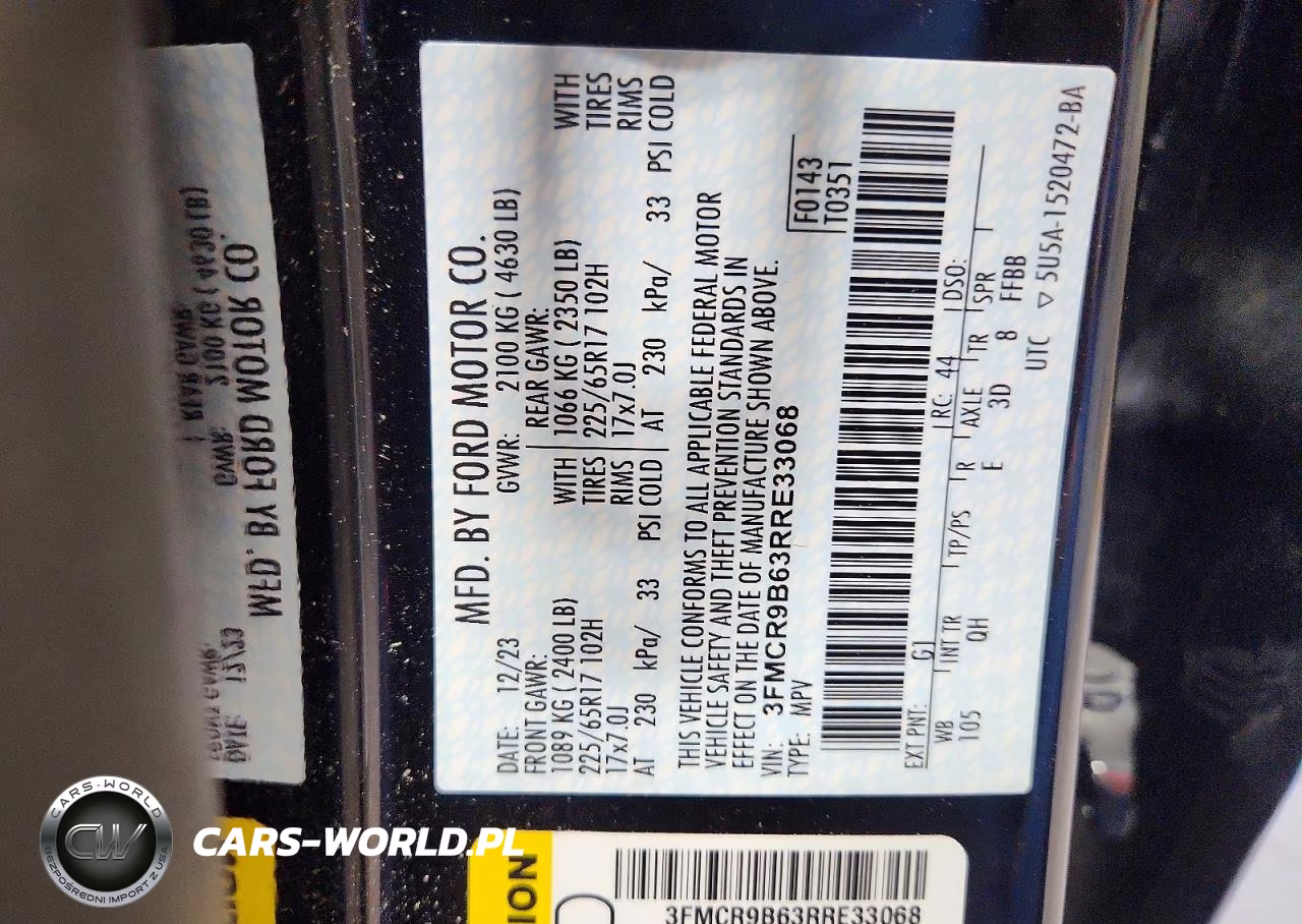 2024 Ford Bronco Sport Big Bend VIN:3FMCR9B63RRE33068 - 14