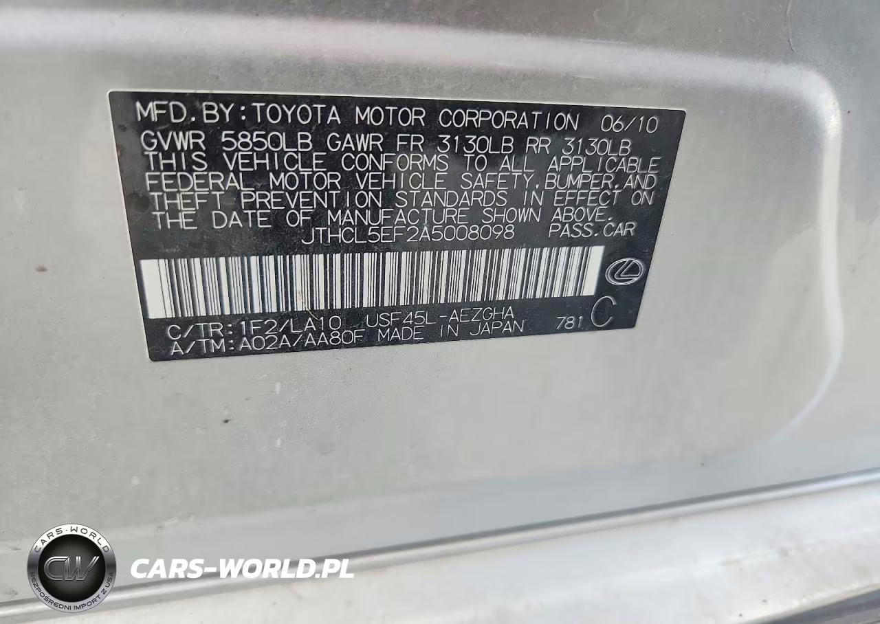 2010 Lexus Ls 460 VIN:JTHCL5EF2A5008098 - 13