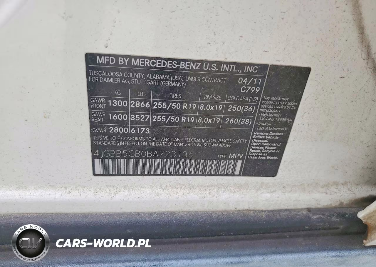 2011 Mercedes-Benz Ml 350 VIN:4JGBB5GB0BA723136 - 13