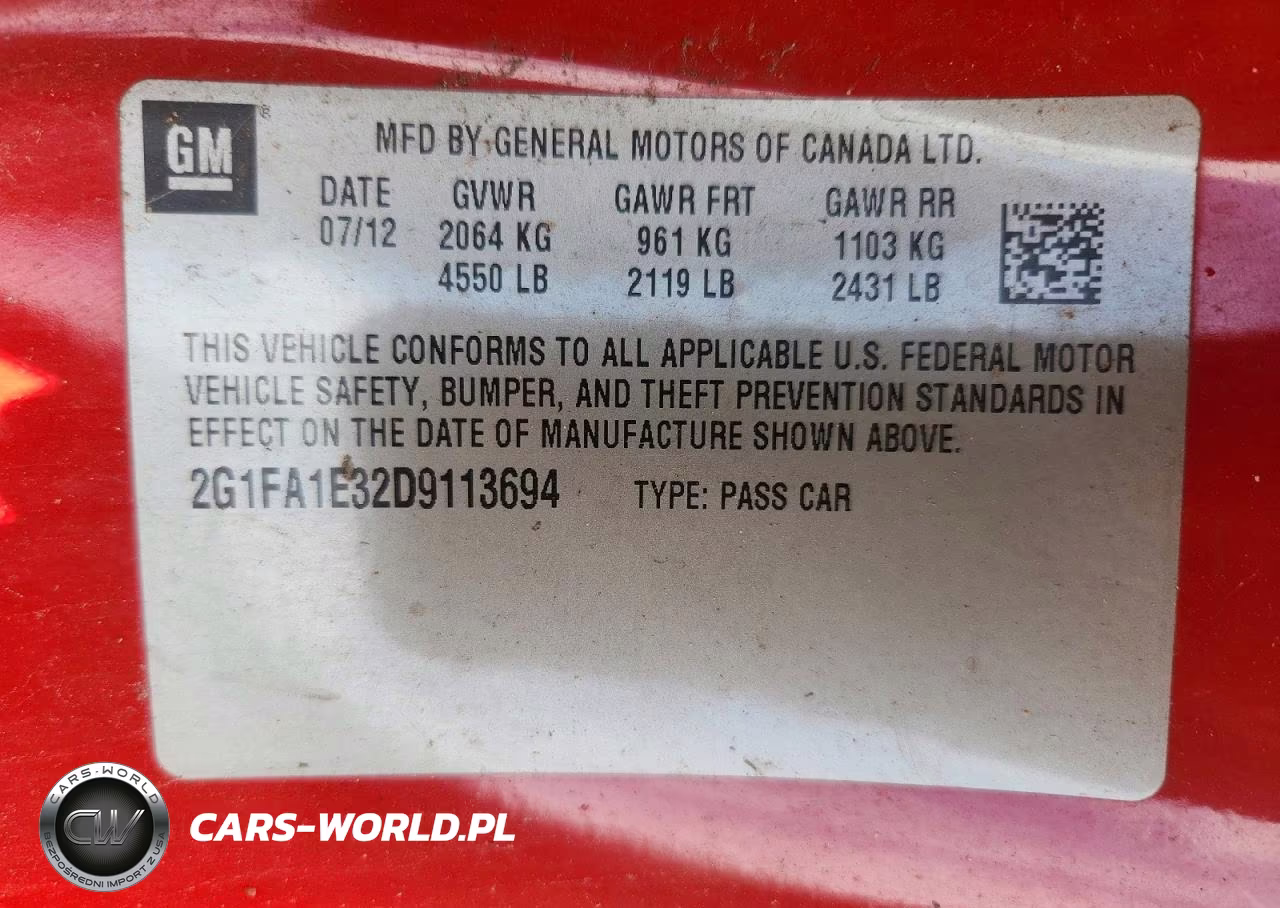 2013 Chevrolet Camaro Ls VIN:2G1FA1E32D9113694 - 12