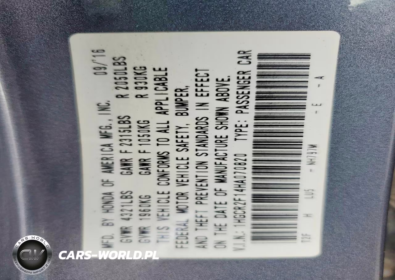 2017 Honda Accord Sport Special Edition VIN:1HGCR2F14HA070820 - 12
