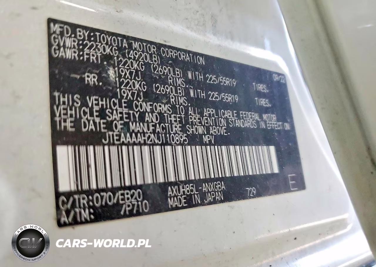 2022 Toyota Venza Xle VIN:JTEAAAAH2NJ110895 - 11