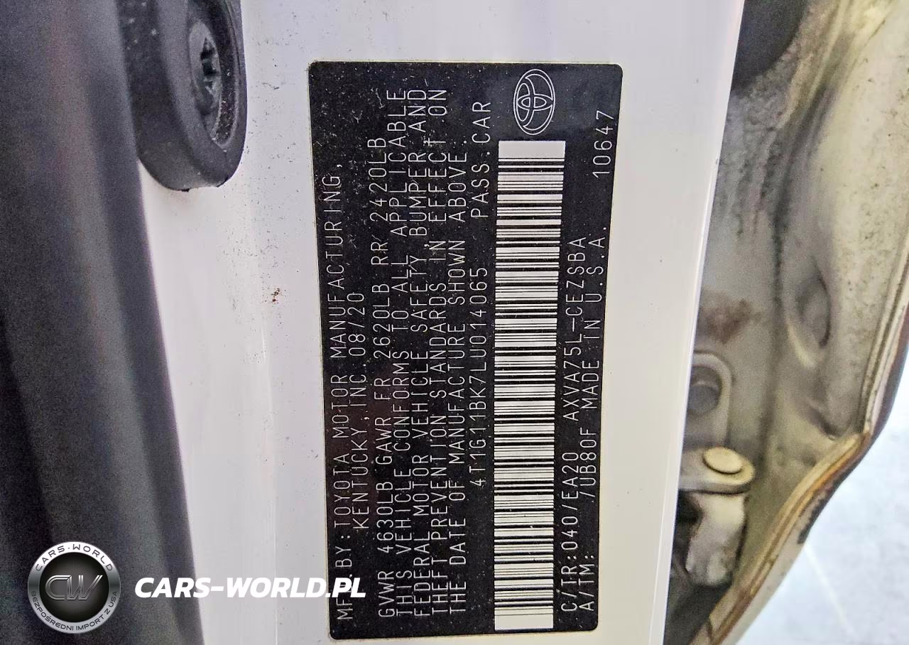 2020 Toyota Camry Se VIN:4T1G11BK7LU014065 - 12