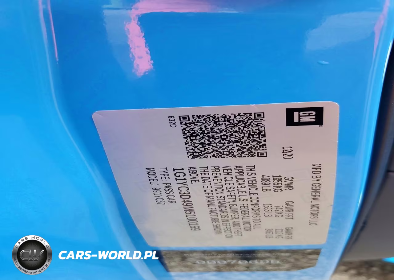 2021 Chevrolet Corvette Stingray 3Lt VIN:1G1YC3D49M5100169 - 12