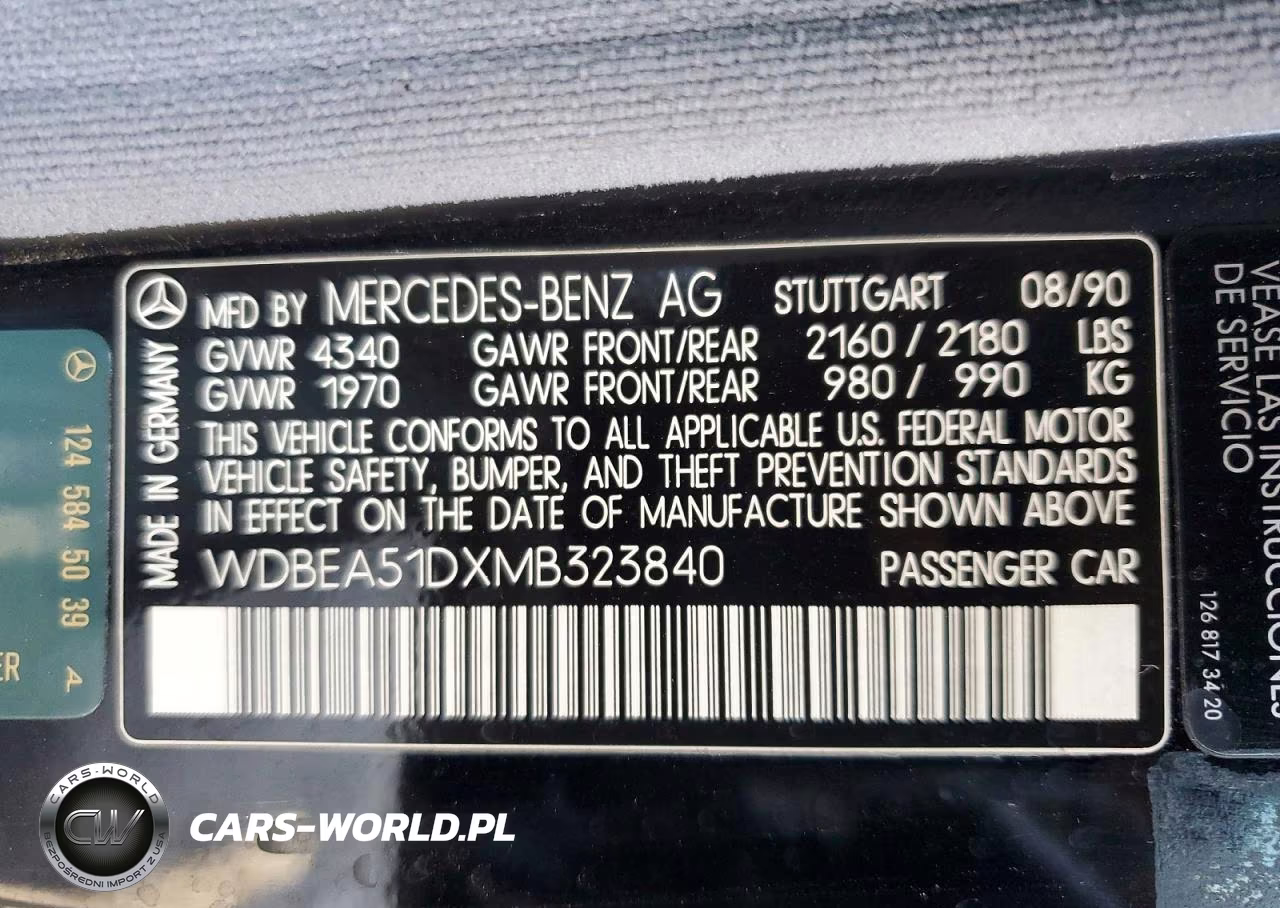 1991 Mercedes-Benz 300 Ce VIN:WDBEA51DXMB323840 - 12