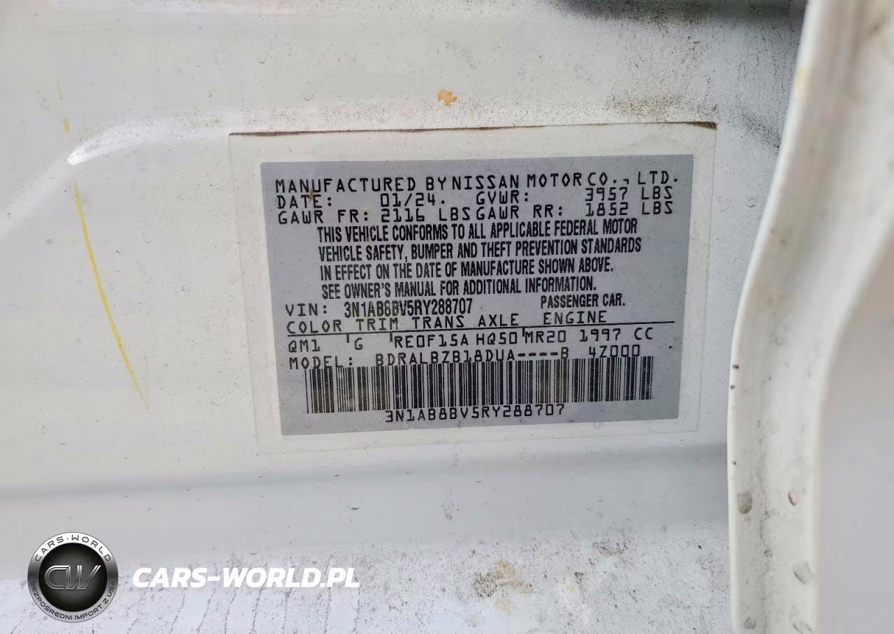 2024 Nissan Sentra S VIN:3N1AB8BV5RY288707 - 12