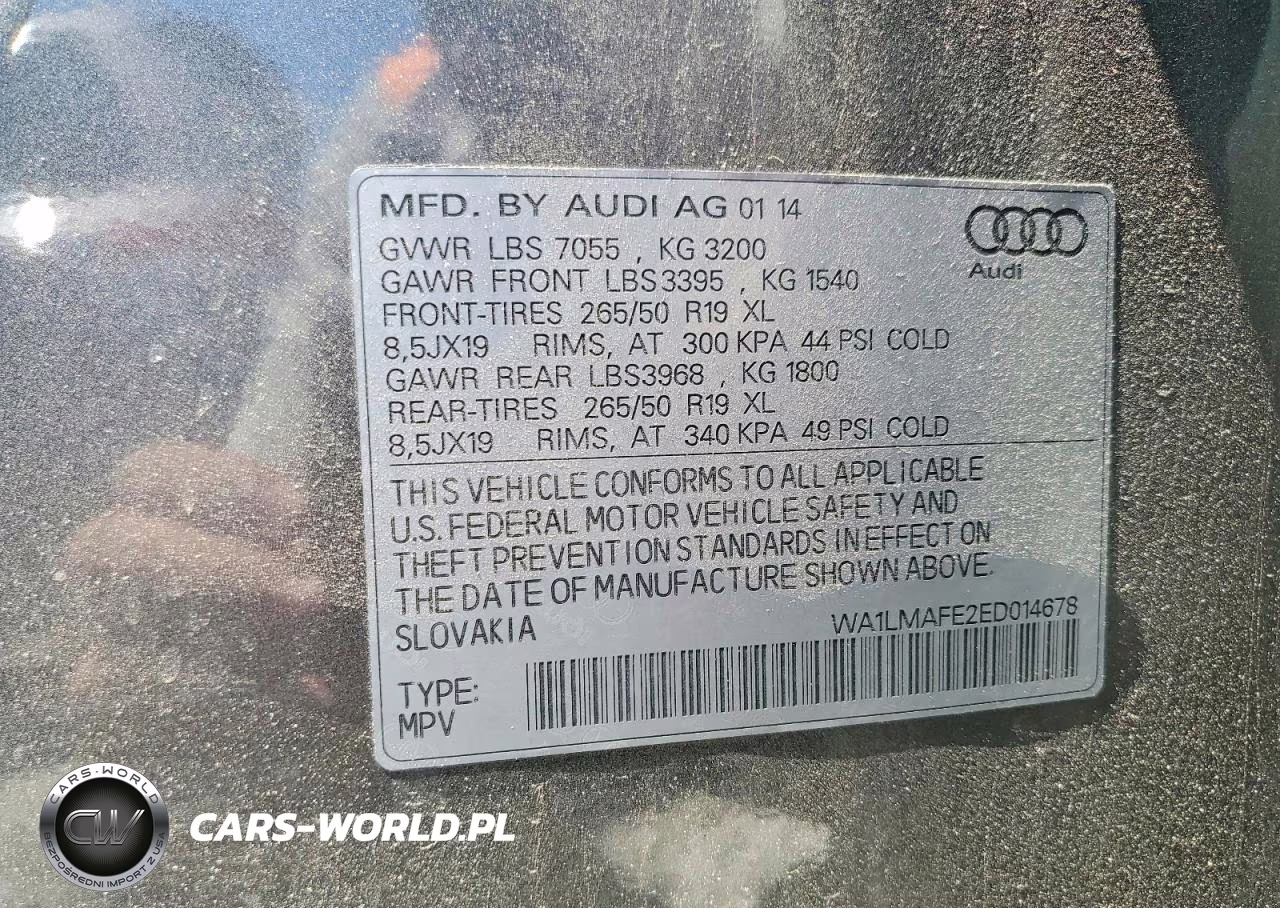 2014 Audi Q7 3.0 Tdi Premium VIN:WA1LMAFE2ED014678 - 13