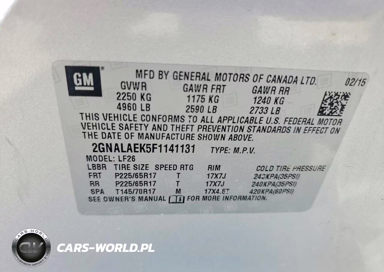 2015 Chevrolet Equinox Ls VIN:2GNALAEK5F1141131 - 13