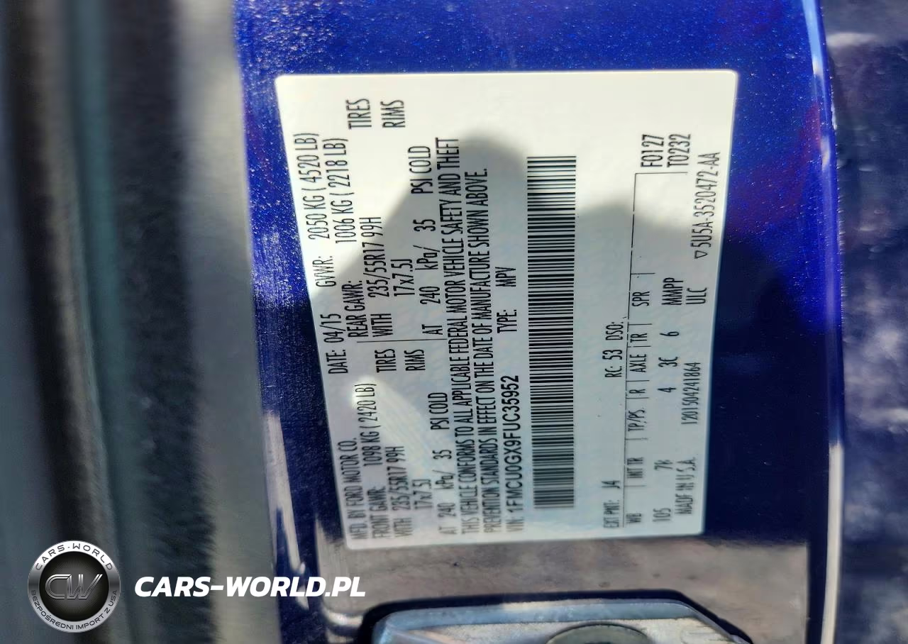 2015 Ford Escape Se VIN:1FMCU0GX9FUC35952 - 14