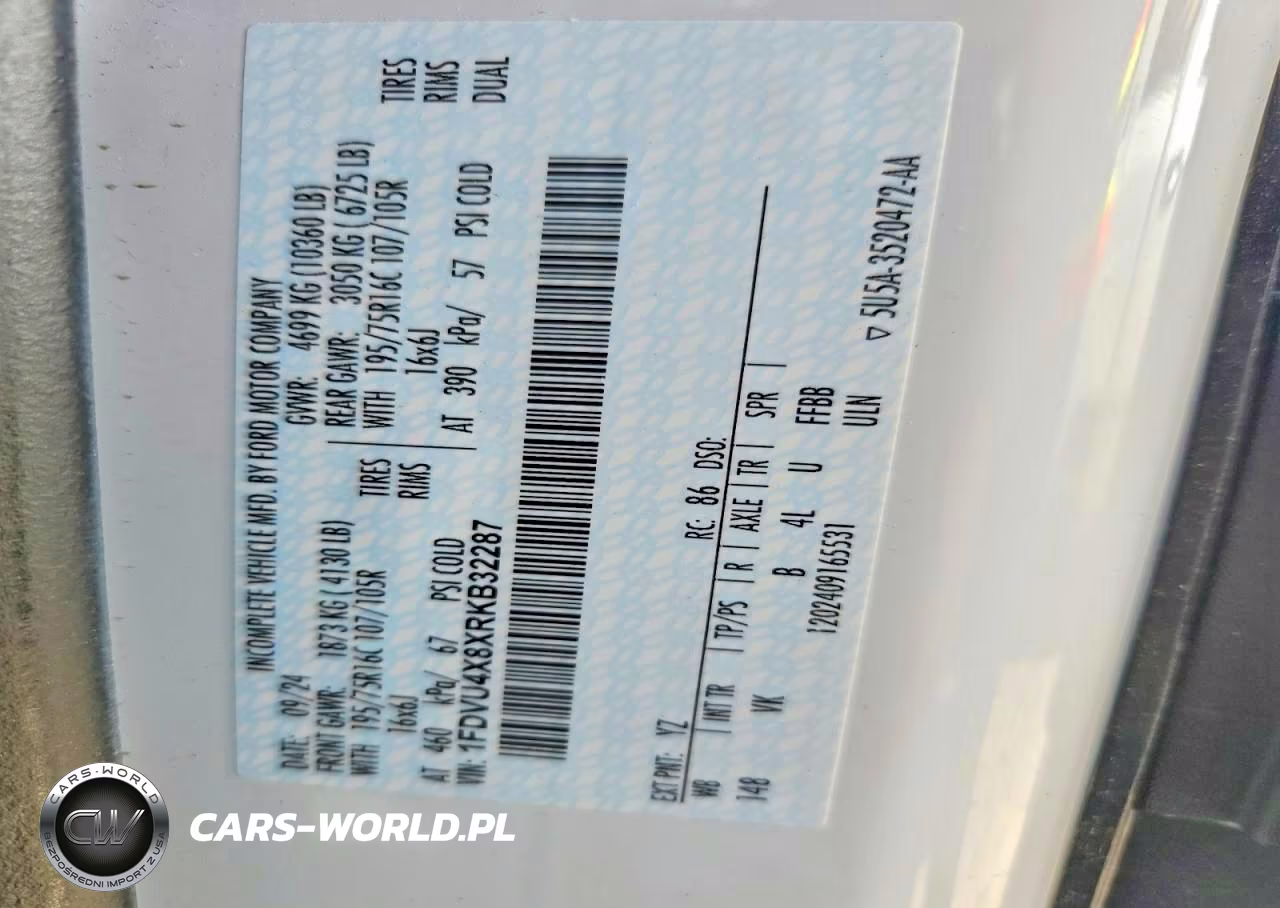 2025 Ford Transit T-350 Hd VIN:1FDVU4X8XRKB32287 - 14