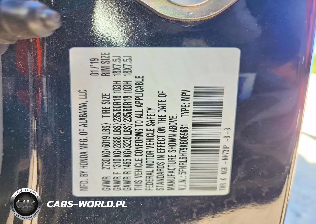 2019 Honda Odyssey Exl VIN:5FNRL6H79KB069681 - 14