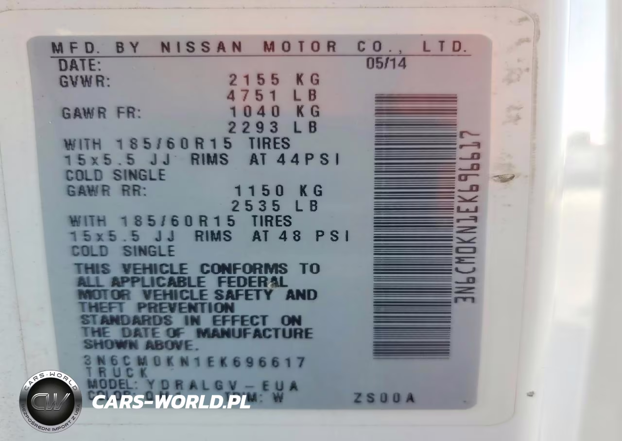 2014 Nissan Nv200 Sv VIN:3N6CM0KN1EK696617 - 14