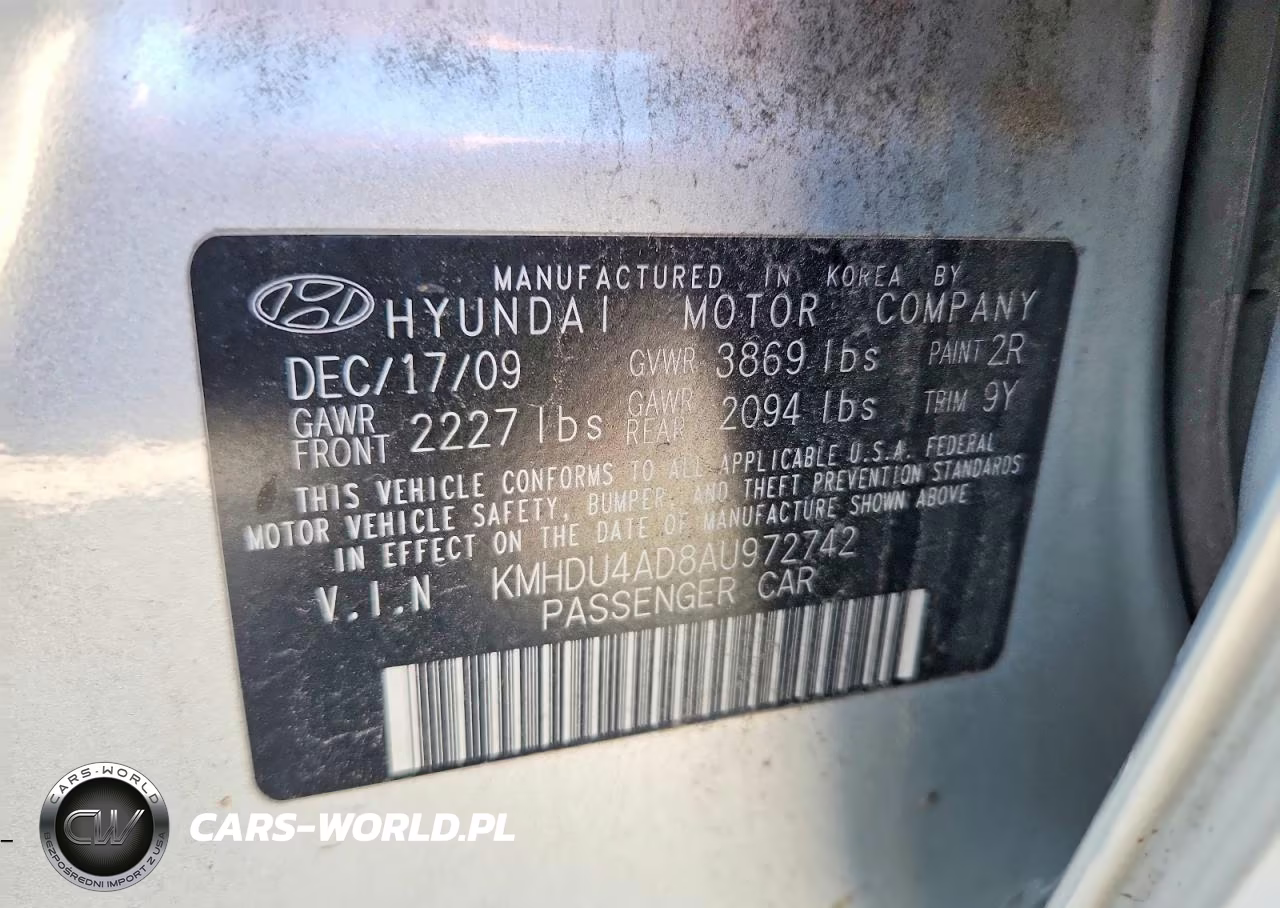 2010 Hyundai Elantra Gls VIN:KMHDU4AD8AU972742 - 12