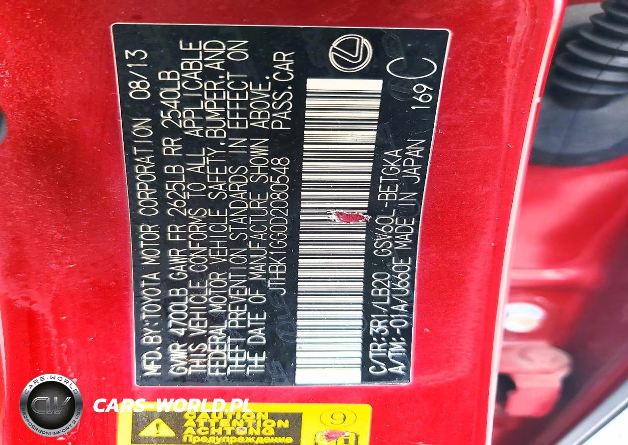 2013 Lexus Es 350 VIN:JTHBK1GG0D2080548 - 12