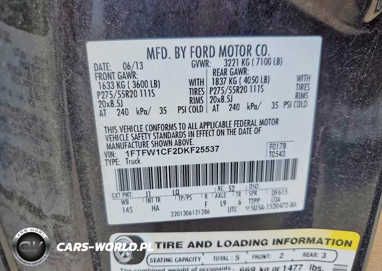 2013 Ford F150 Supercrew VIN:1FTFW1CF2DKF25537 - 12
