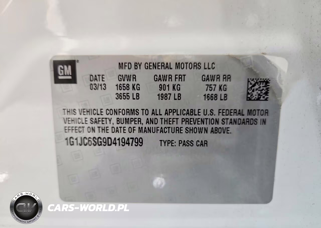 2013 Chevrolet Sonic Lt VIN:1G1JC6SG9D4194799 - 12