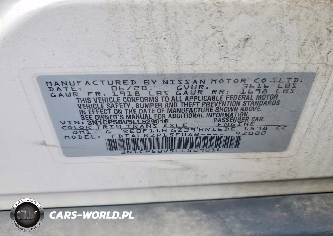 2020 Nissan Kicks S VIN:3N1CP5BV5LL529016 - 13