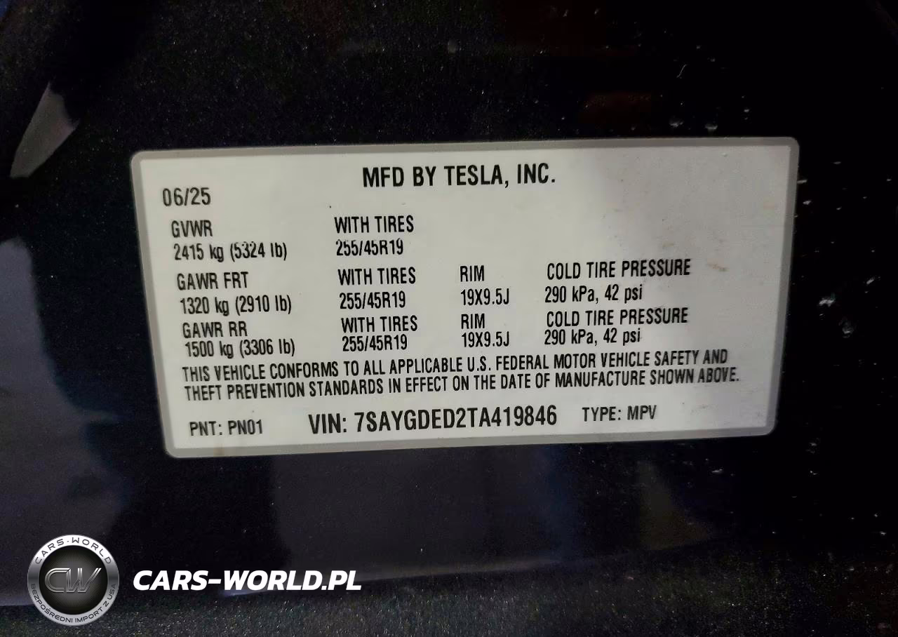 2026 Tesla Model Y VIN:7SAYGDED2TA419846 - 13