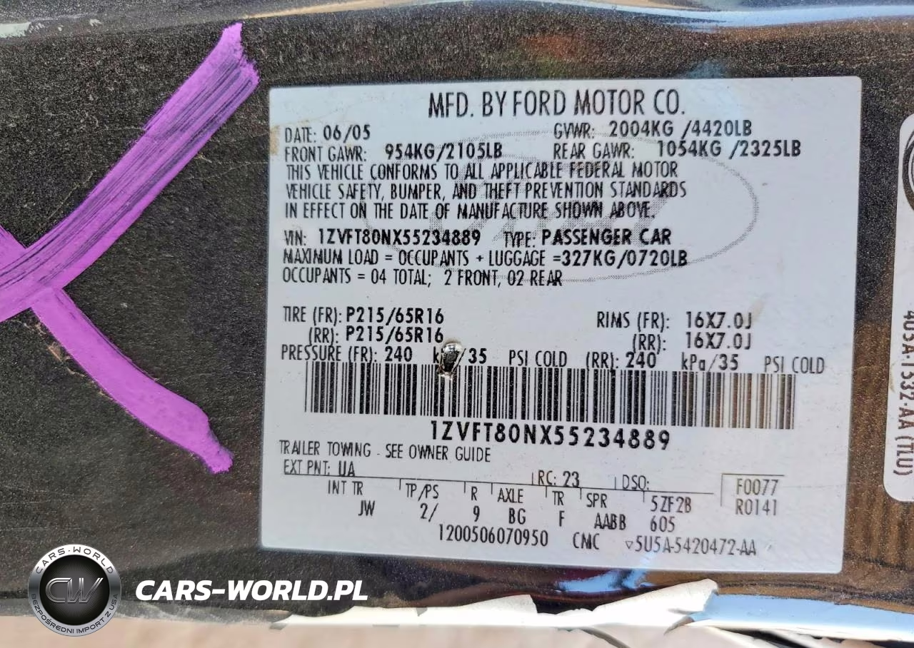 2005 Ford Mustang VIN:1ZVFT80NX55234889 - 13
