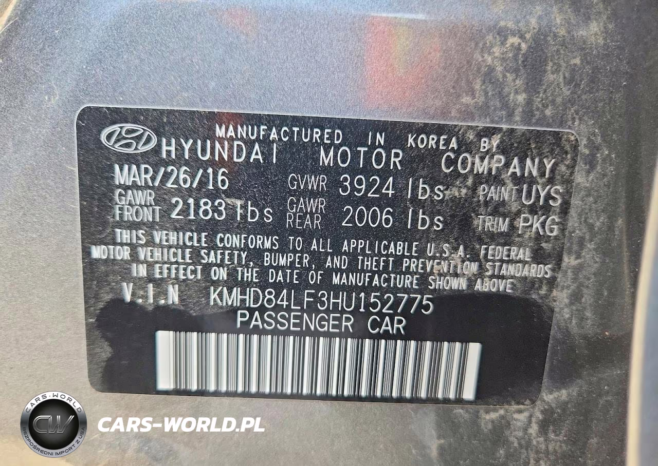 2017 Hyundai Elantra Se VIN:KMHD84LF3HU152775 - 12