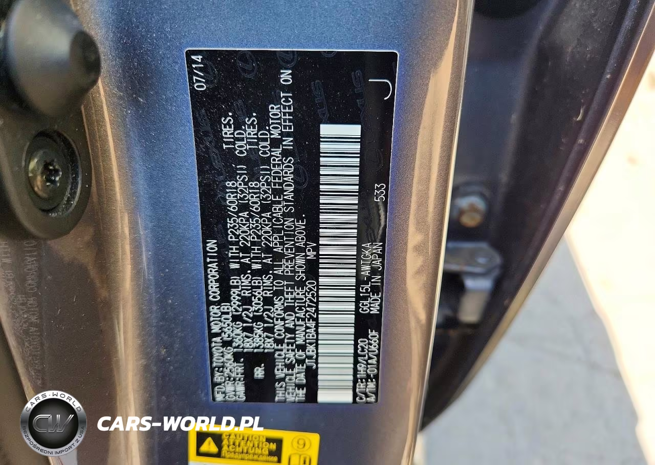 2015 Lexus Rx 350 Base VIN:JTJBK1BA4F2472520 - 13